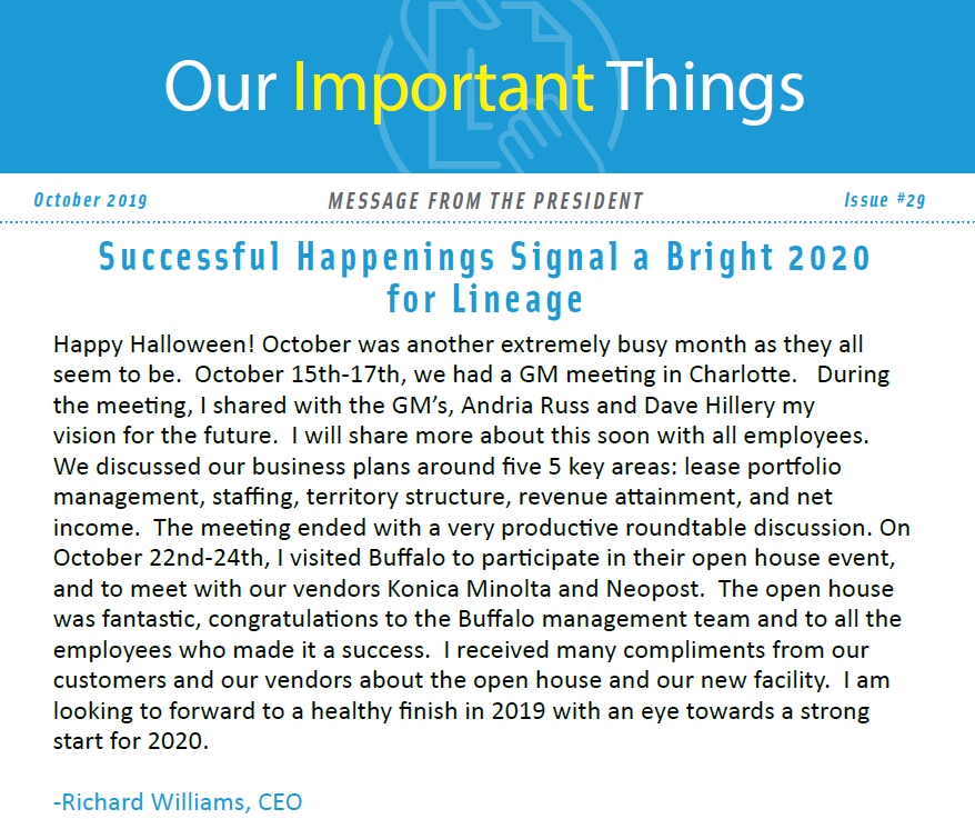 Oct. Newsletter